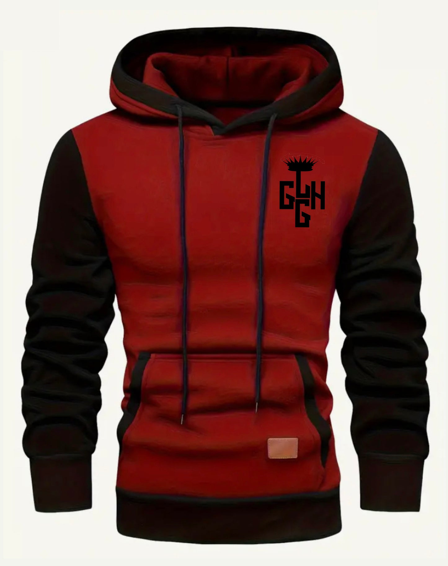 HOODIE - TWO-TONED (Burgundy/Black)