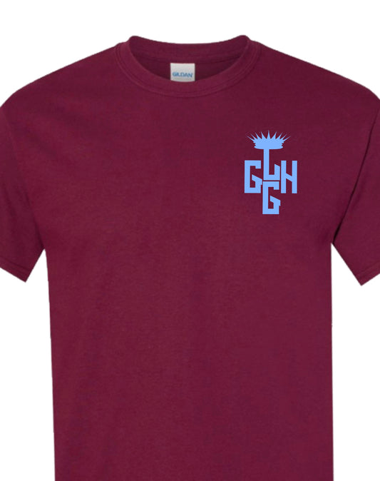 T-SHIRT - LOYAL-T (Maroon/Sky Blue)