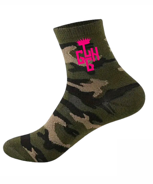 SOCKS ARMY CAMO (Pink Logo)