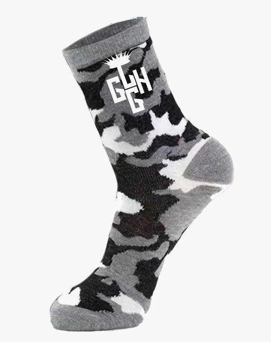 SOCKS SNOW CAMO (white logo)