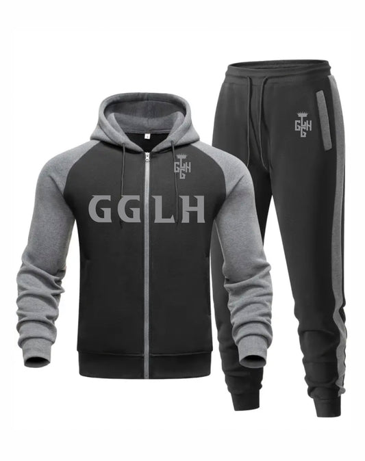 JOGGING SUIT - HOODIE ZIP UP (Dark Gray/Gray)