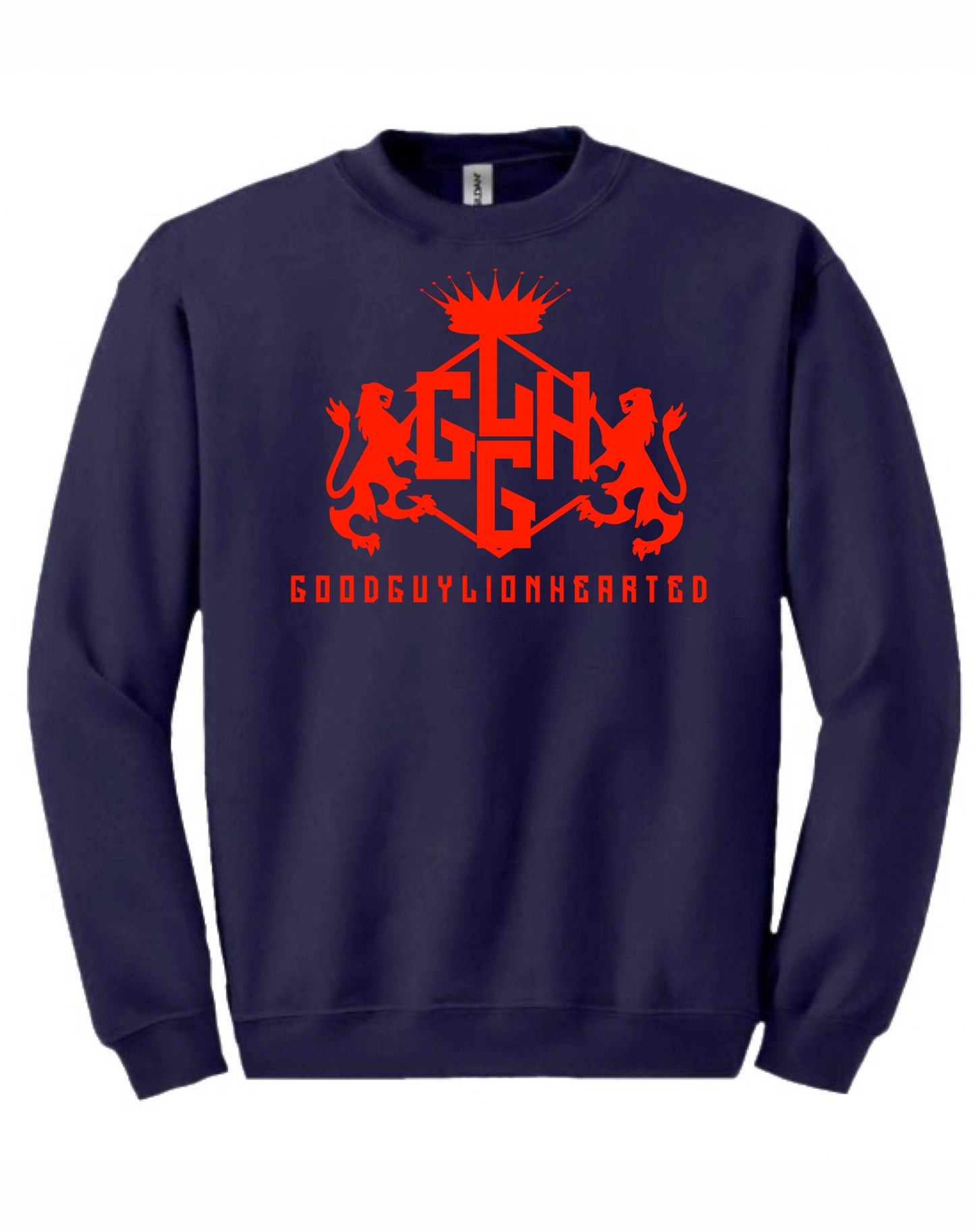 SWEATSHIRT - LION CREST (Navy/Red)