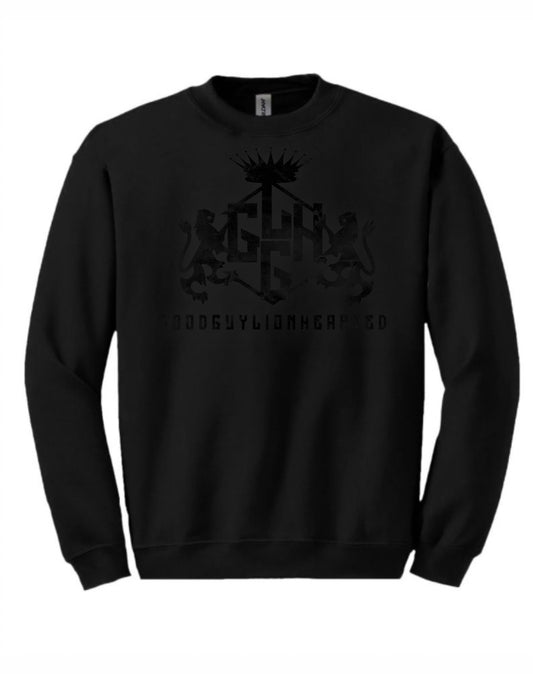 SWEATSHIRT - LION CREST (Black/Black)