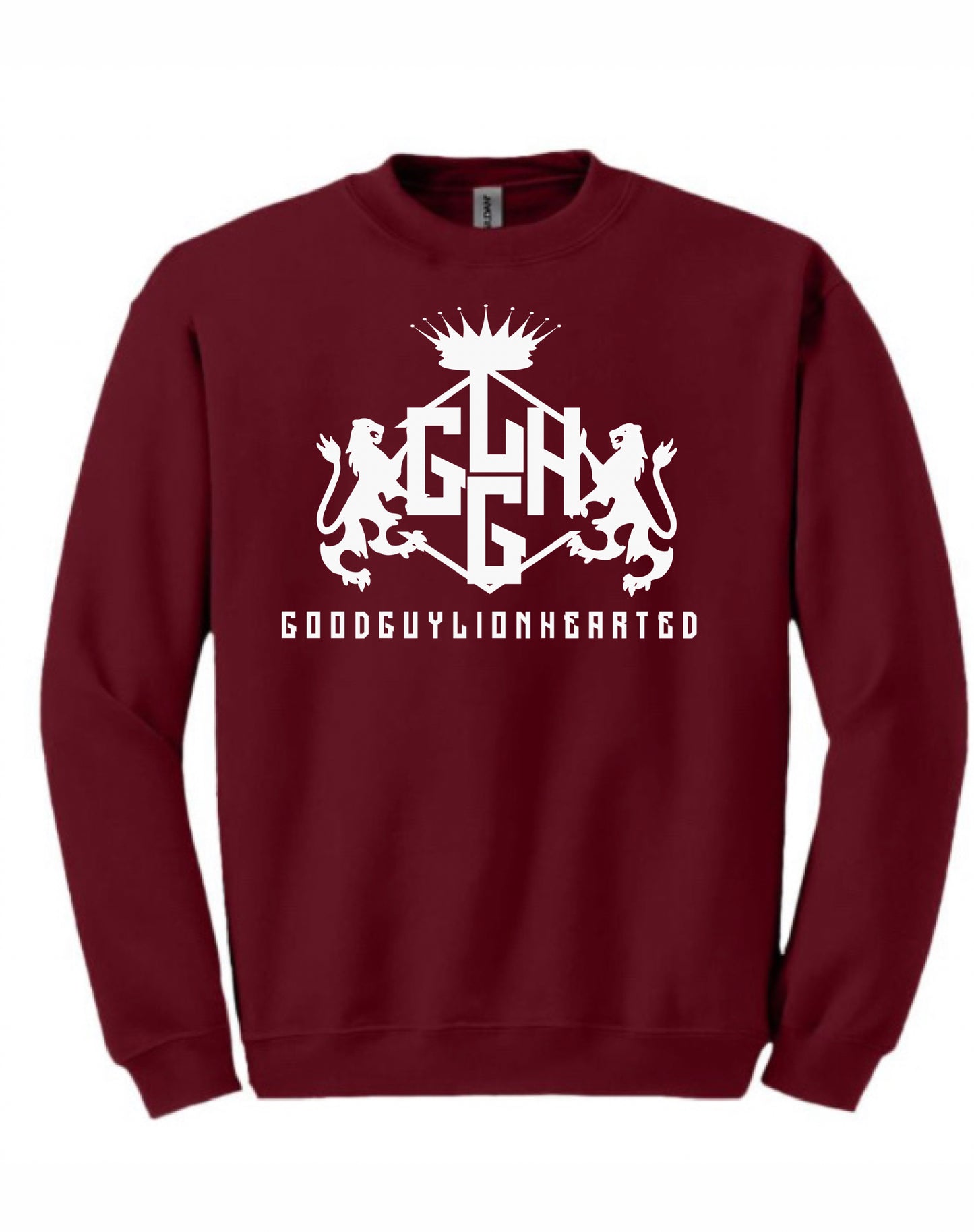 SWEATSHIRT - LION CREST (Maroon/White)