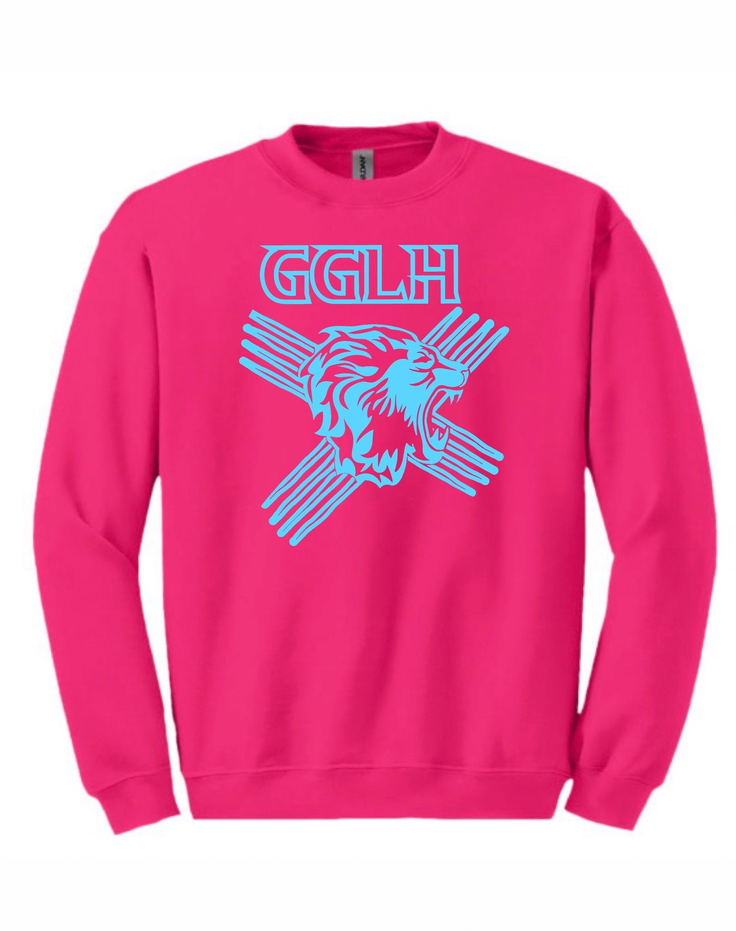 SWEATSHIRT - ROARING LION (Pink/Sky Blue)