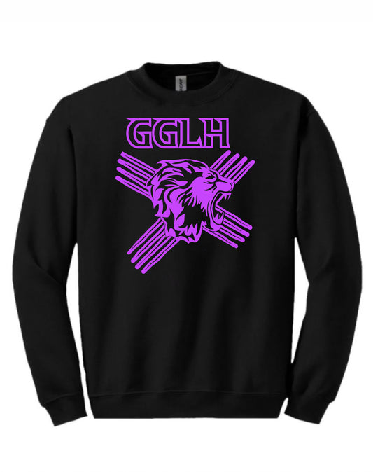 SWEATSHIRT - ROARING LION (Black/Purple)