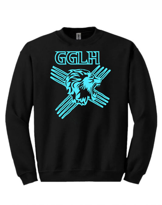 SWEATSHIRT - ROARING LION (Black/Turquoise)